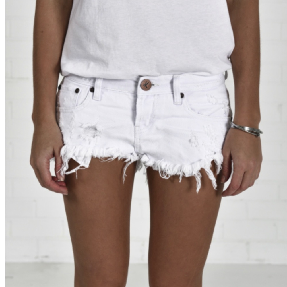 All white One Teaspoon shorts